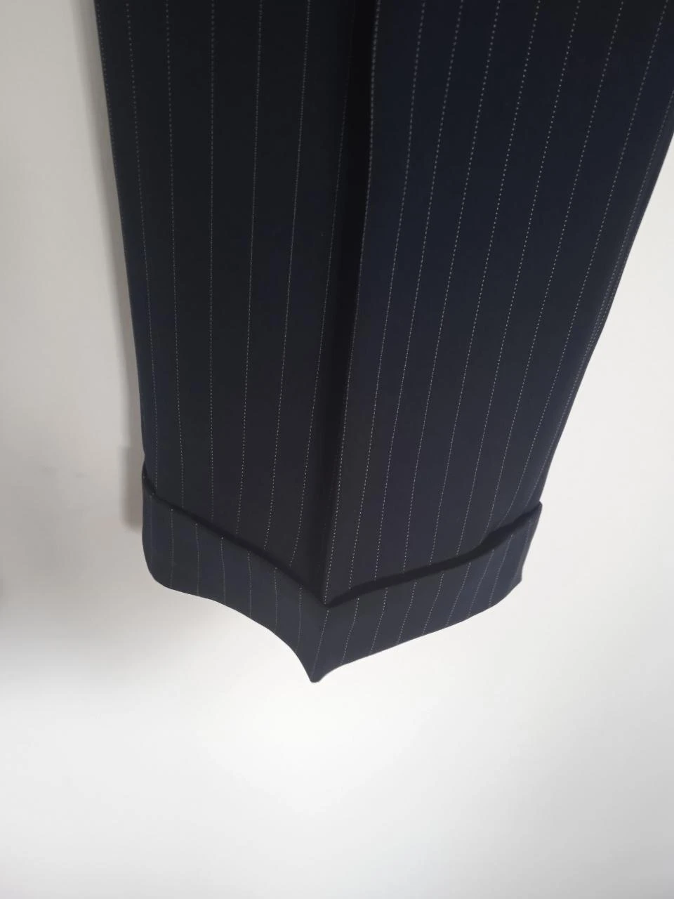 Wide-leg suit jacket and pants, high waist, navy with white stripes, gerar – photo 5